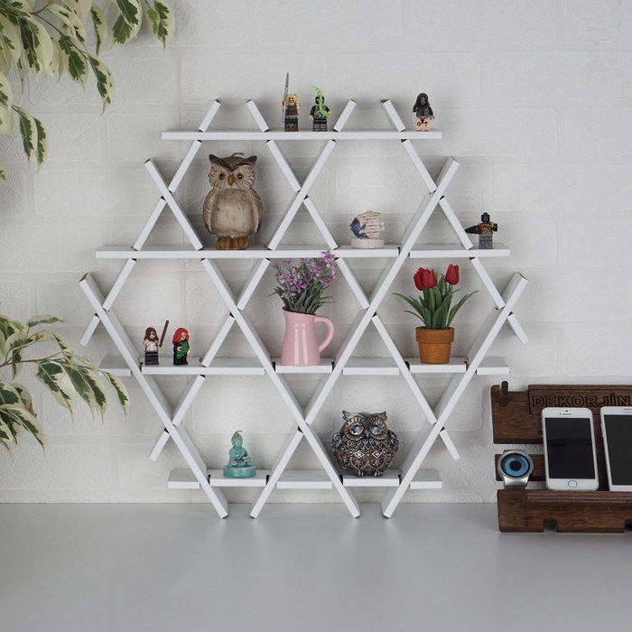Aberto Design HEXBEYAZ-M Estantería de cartón Blanca 70x67x11 cm