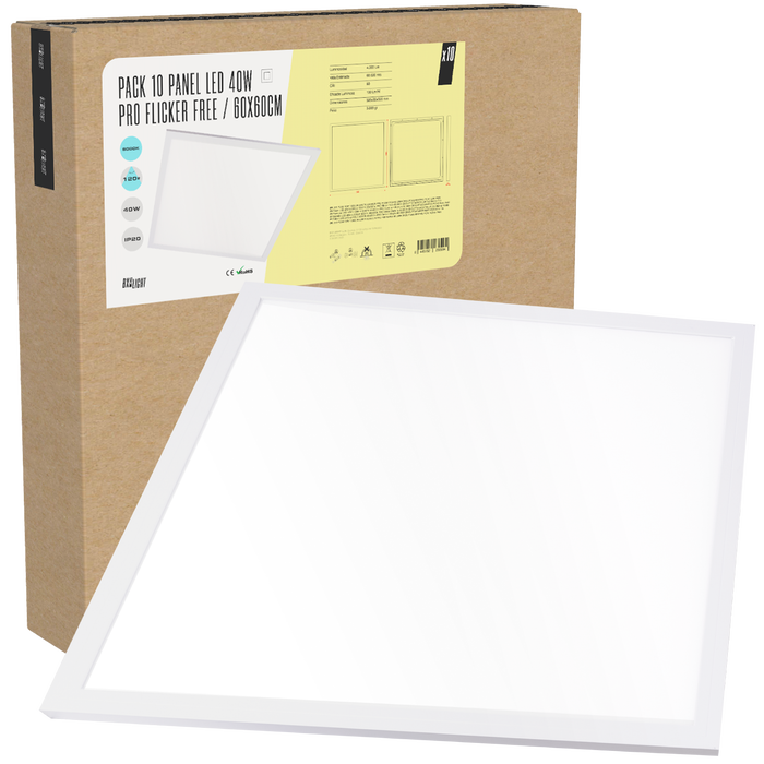 BX3 LIGHT Pack 10 Panel LED 40W 4.000Lm 6000ºK 60x60Cm PRO Flicker Free BX3 LIGHT Pack 10 Panel LED 40W 4.000Lm 6000ºK 60x60Cm PRO Flicker Free