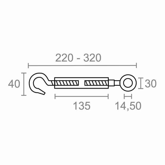 Edm Tensor gancho-anilla DIN-1480 TNS01 M12 de acero galvanizado Edm Tensor gancho-anilla DIN-1480 TNS01 M12 de acero galvanizado