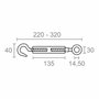 Edm Tensor gancho-anilla DIN-1480 TNS01 M12 de acero galvanizado