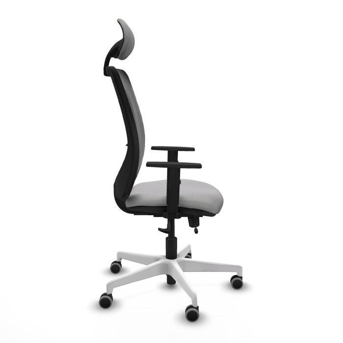 PIQUERAS Y CRESPO Silla de oficina Zulema con mecanismo Sincro/Traslack, Gris claro y Negro