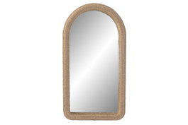 DKD Home Decor Espejo de Ratán y Cristal Natural 47x86,5 cm
