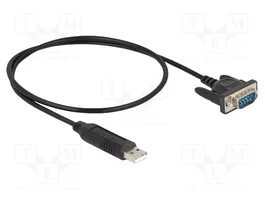 DeLOCK Adaptador USB 2.0 a RS-232 con chip FTDI, 50 cm, Negro