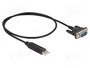 DeLOCK Adaptador USB 2.0 a RS-232 con chip FTDI, 50 cm, Negro