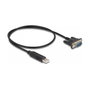 DeLOCK Adaptador USB 2.0 a RS-232 con chip FTDI, 50 cm, Negro