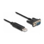 DeLOCK Adaptador USB 2.0 a RS-232 con chip FTDI, 50 cm, Negro