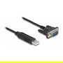 DeLOCK Adaptador Cable USB 2.0 Tipo A a RS-232 Serial (DB9) 50 cm con Chip FTDI para Windows 10, 11, 7, 8.1 y Linux