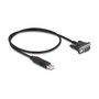 DeLOCK Adaptador Cable USB 2.0 Tipo A a RS-232 Serial (DB9) 50 cm con Chip FTDI para Windows 10, 11, 7, 8.1 y Linux