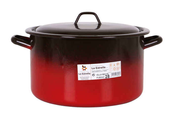 La Estrella Olla Recta con Tapa 28 cm - 9.7 L "Fuego" (4 Unidades)