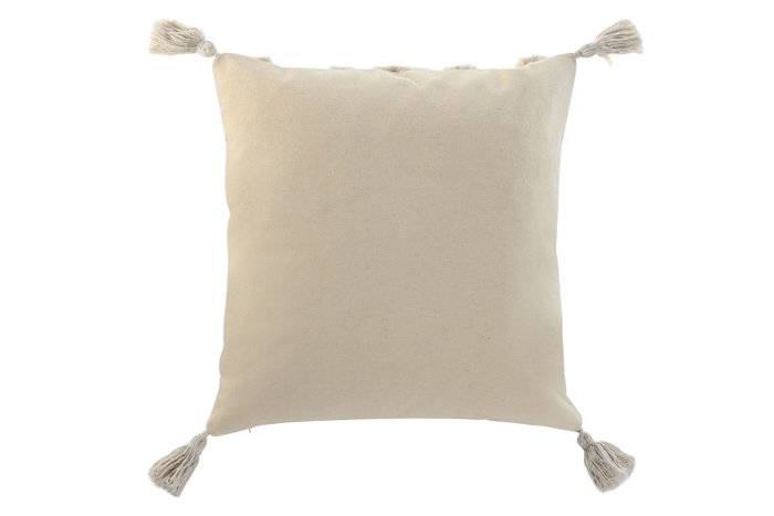 DKD Home Decor Cojín de Algodón Blanco Tuffted 45x8x45
