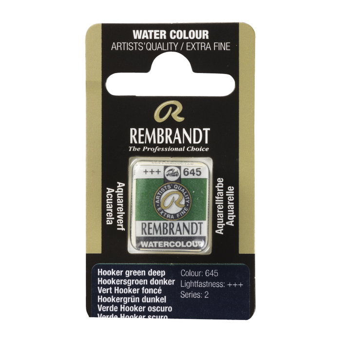 Rembrandt Acuarela Pastilla Verde Hooker Oscuro 645 Rembrandt Acuarela Pastilla Verde Hooker Oscuro 645