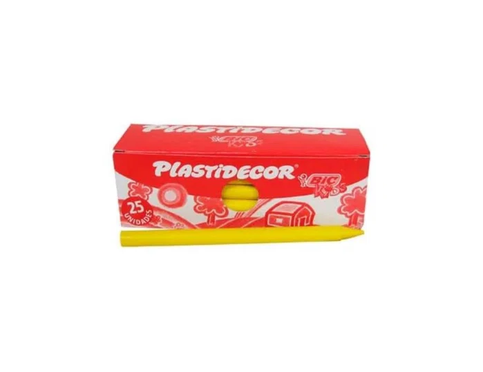 Plastidecor Ceras Unicolor Amarillo Caja de 25 unidades