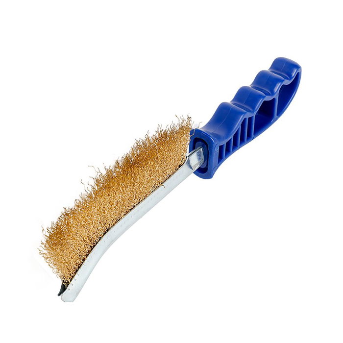Workpro Cepillo de Mano Metálico Mango Plástico Cerdas Latón Acero 25 cm