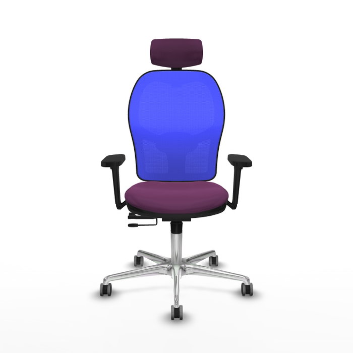 PIQUERAS Y CRESPO Silla de oficina Jorquera con mecanismo Sincro/Traslack, Morado y Azul