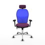 PIQUERAS Y CRESPO Silla de oficina Jorquera con mecanismo Sincro/Traslack, Morado y Azul