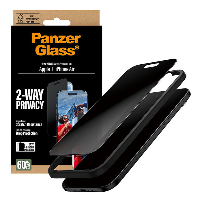 PanzerGlass Protector de pantalla 2-Way Privacy para iPhone Air Ultra-Wide Fit