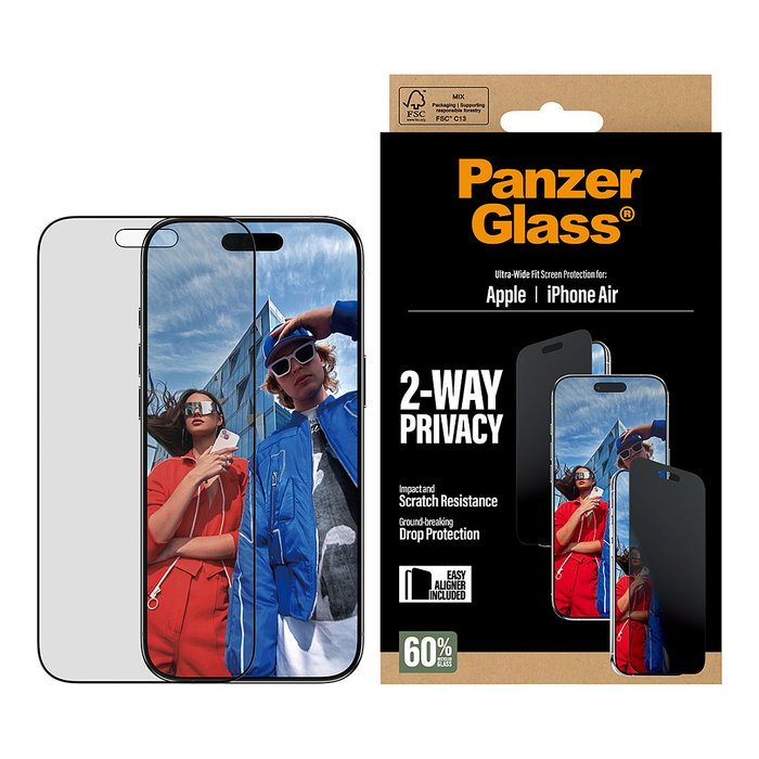 PanzerGlass Protector de pantalla 2-Way Privacy para iPhone Air Ultra-Wide Fit