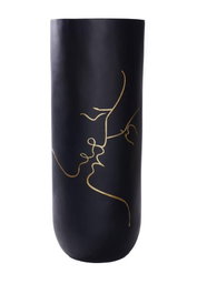 DKD Home Decor Jarrón Moderno Negro Resina 35 x 90 x 35 cm