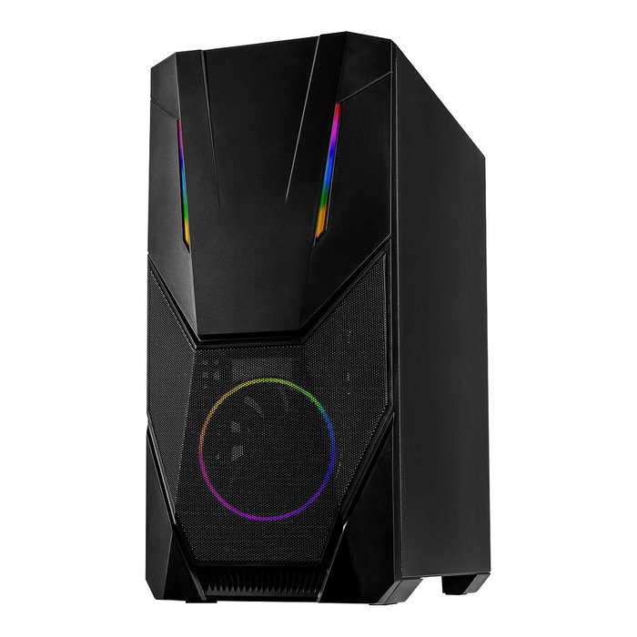 Inter-Tech IT-3303 Hornet Midi Tower ATX RGB Gaming Gehäuse con ventana lateral