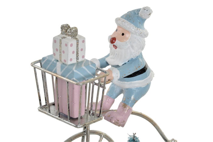 DKD Home Decor Figura Navidad Fantasia Azul Celeste Rosa Palo 5 x 17 x 15 cm (4 Unidades)