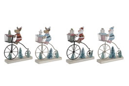 DKD Home Decor Figura Navidad Fantasia Azul Celeste Rosa Palo 5 x 17 x 15 cm (4 Unidades)