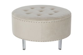 DKD Home Decor Descalzadora de Poliéster y MDF con Tapa, Beige y Plateado