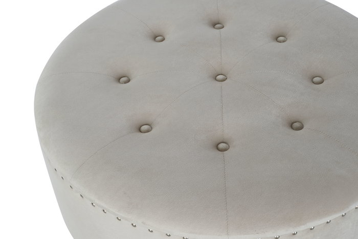 DKD Home Decor Descalzadora de Poliéster y MDF con Tapa, Beige y Plateado DKD Home Decor Descalzadora de Poliéster y MDF con Tapa, Beige y Plateado