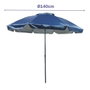 Marbueno Sombrilla de Acero Azul Oscuro Ø220 cm