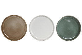 DKD Home Decor Plato de Gres Jiahua 25 Surtido 20x20x2,5 cm