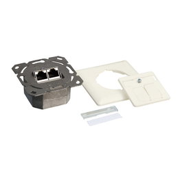 LogiLink Toma de pared Cat.6 2xRJ45 STP horizontal, blanco puro