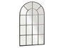 Giftdecor Espejo Ventanal Curvado Negro 120x70 cm, Cristal y Metal, Colocación Vertical