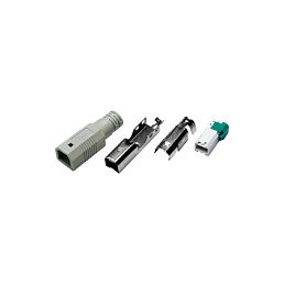LogiLink Conector USB 2.0 para autoensamblaje, B/M, tipo crimp, gris