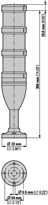 EATON ELECTRIC Columna de señalización SL7 LED rojo/amarillo/verde 24VDC/24VAC