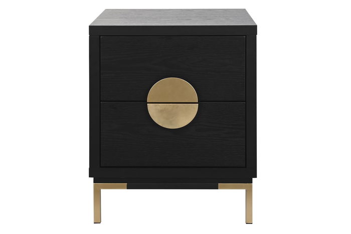 DKD Home Decor Mesita De Noche Oriental Negro Dorado 40 x 50 x 40 cm