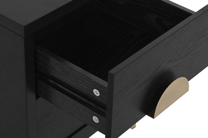 DKD Home Decor Mesita De Noche Oriental Negro Dorado 40 x 50 x 40 cm