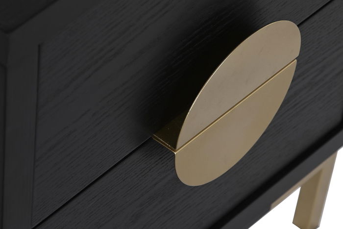 DKD Home Decor Mesita De Noche Oriental Negro Dorado 40 x 50 x 40 cm