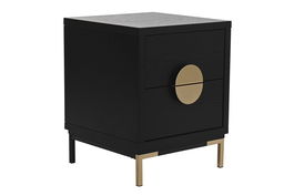 DKD Home Decor Mesita De Noche Oriental Negro Dorado 40 x 50 x 40 cm