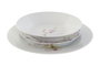 DKD Home Decor Vajilla Almendro Rosa 18 Piezas de Porcelana