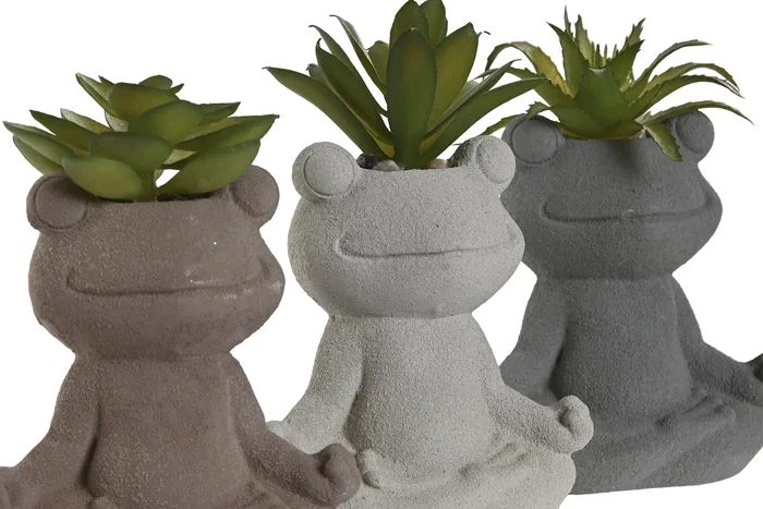 DKD Home Decor Planta de Cemento Rana Surtida 8,5x5x11 cm