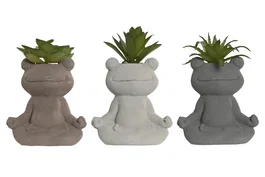 DKD Home Decor Planta de Cemento Rana Surtida 8,5x5x11 cm