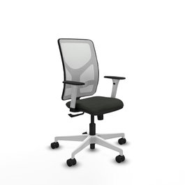 PIQUERAS Y CRESPO Silla de oficina Motilla con mecanismo Sincro, Negro y Blanco