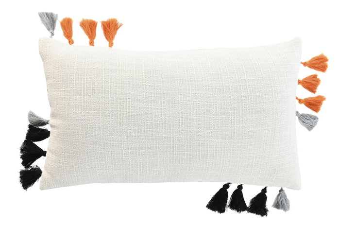 DKD Home Decor Cojín Bordado Blanco de Poliéster