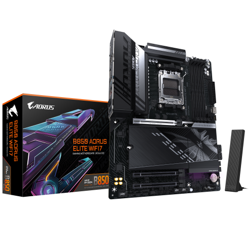 Gigabyte Placa Base B850 AORUS ELITE WIFI7 para AMD Ryzen Serie 9000, VRM 14+2+2 fases, DDR5 8200MHz (OC), 1xPCIe 5.0 + 2xPCIe 4.0 M.2, LAN 2.5, WiFi 7, USB 3.2 Gen 2x2 Gigabyte Placa Base B850 AORUS ELITE WIFI7 para AMD Ryzen Serie 9000, VRM 14+2+2 fases, DDR5 8200MHz (OC), 1xPCIe 5.0 + 2xPCIe 4.0 M.2, LAN 2.5, WiFi 7, USB 3.2 Gen 2x2