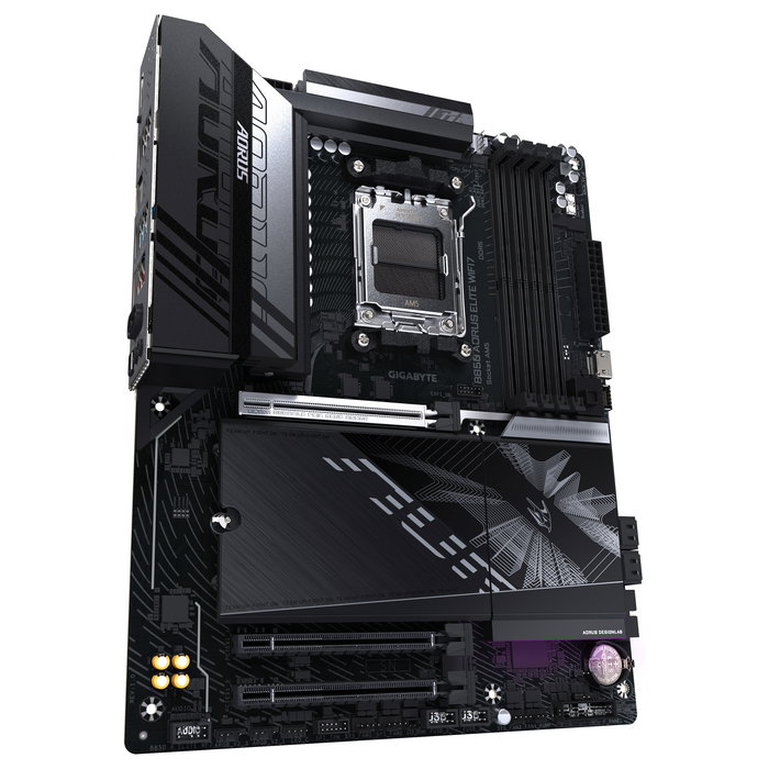Gigabyte Placa Base B850 AORUS ELITE WIFI7 para AMD Ryzen Serie 9000, VRM 14+2+2 fases, DDR5 8200MHz (OC), 1xPCIe 5.0 + 2xPCIe 4.0 M.2, LAN 2.5, WiFi 7, USB 3.2 Gen 2x2