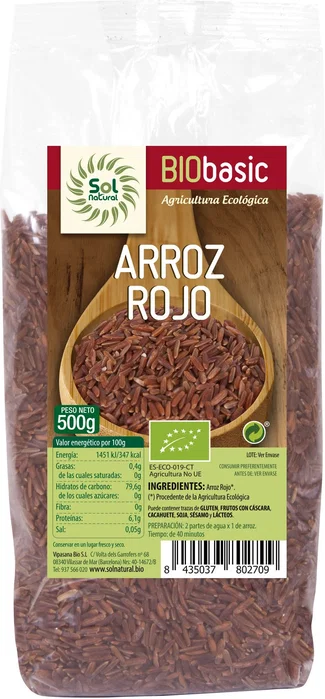 SOLNATURAL Arroz Rojo 500 G Bio SOLNATURAL Arroz Rojo 500 G Bio