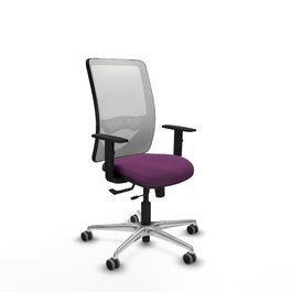 PIQUERAS Y CRESPO Silla de oficina Zulema Morado y Blanco con mecanismo Sincro/Traslack
