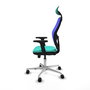 PIQUERAS Y CRESPO Silla de oficina Jorquera con mecanismo Sincro/Traslack, Turquesa y Azul