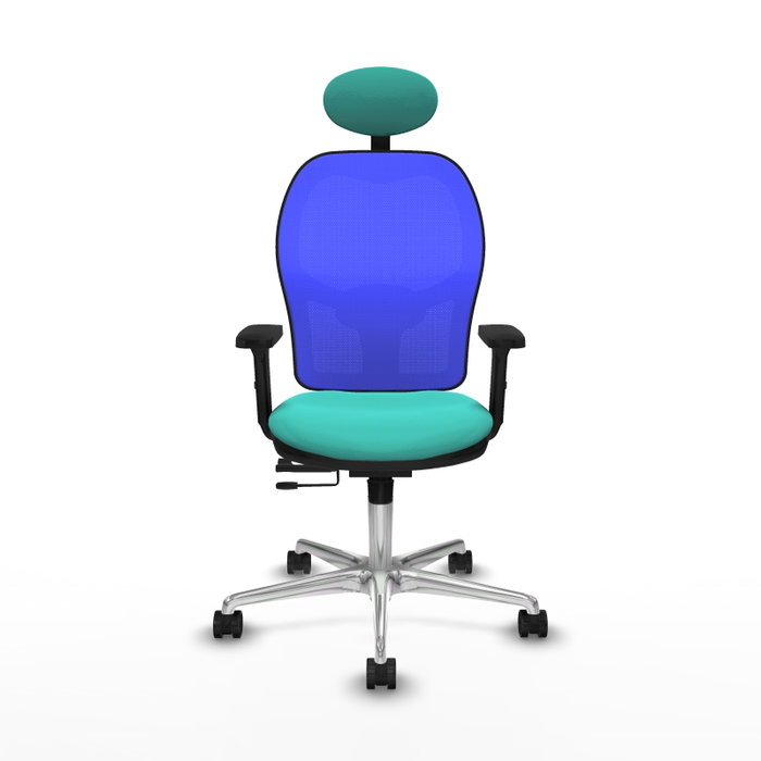 PIQUERAS Y CRESPO Silla de oficina Jorquera con mecanismo Sincro/Traslack, Turquesa y Azul
