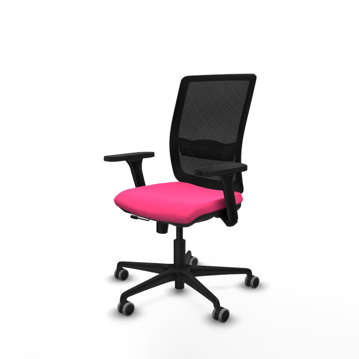 PIQUERAS Y CRESPO Silla de oficina Haches Rosa con mecanismos Sincro/Traslack y brazos 3D