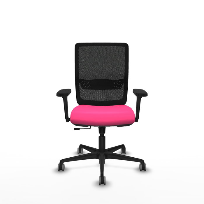 PIQUERAS Y CRESPO Silla de oficina Haches Rosa con mecanismos Sincro/Traslack y brazos 3D